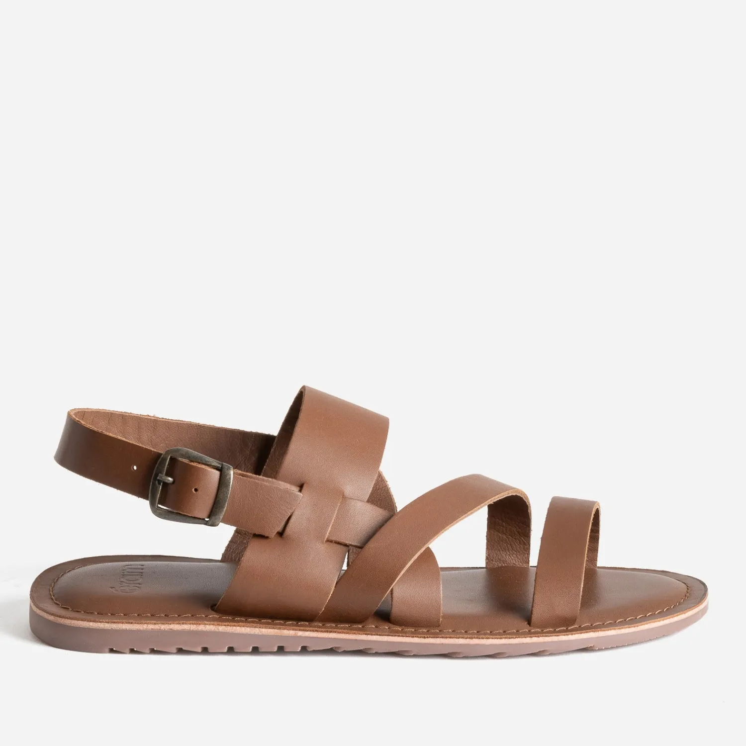 Eram Nu-Pieds/Sandales^Sandale marron cuir éco-conçu COGNAC