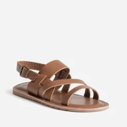 Eram Nu-Pieds/Sandales^Sandale marron cuir éco-conçu COGNAC