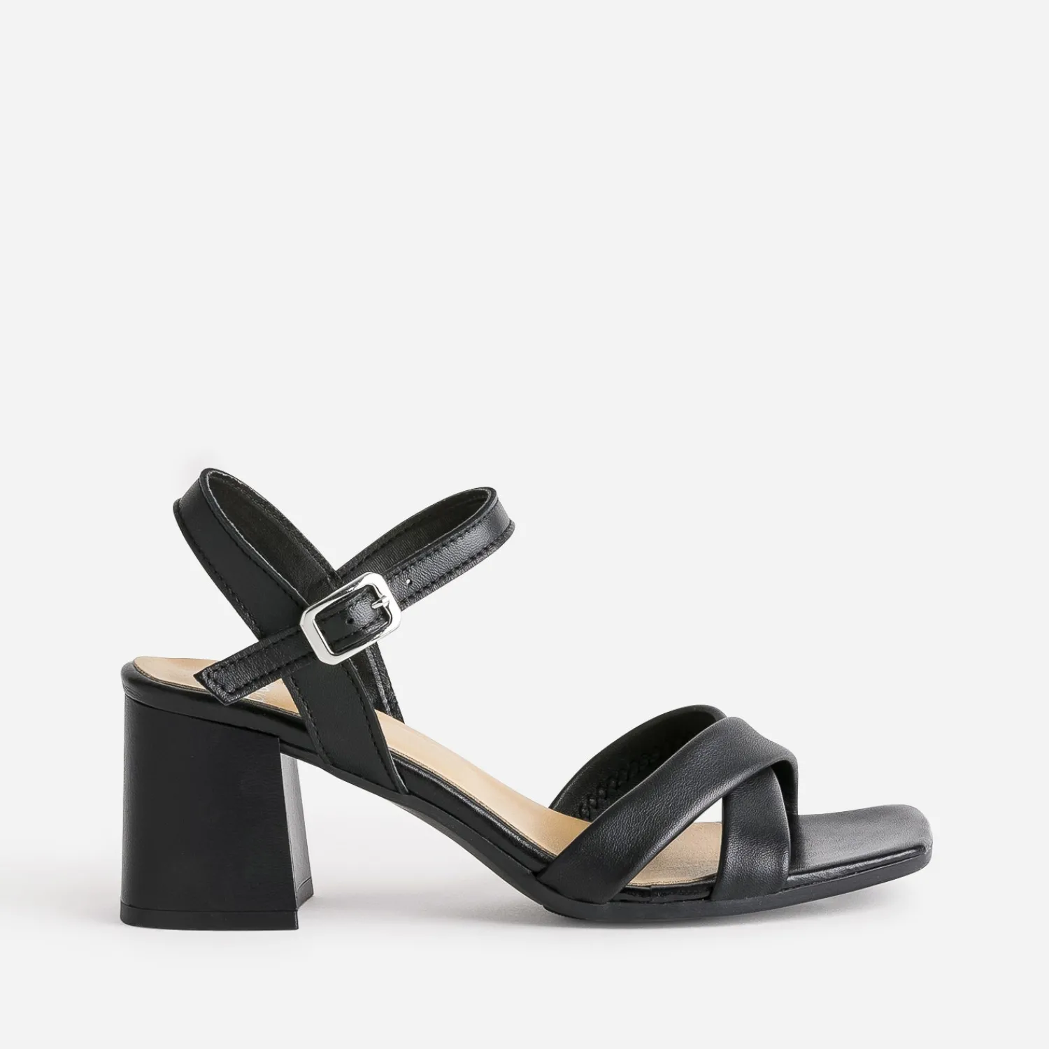 Eram Sandales^Sandale e cuir à talon NOIR