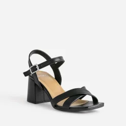 Eram Sandales^Sandale e cuir à talon NOIR
