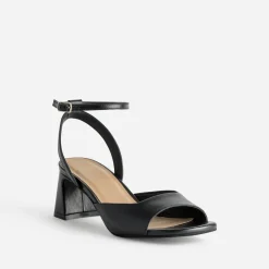 Eram Sandales^Sandale e cuir décolleté carré NOIR