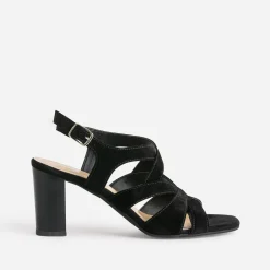 Eram Sandales^Sandale e cuir velours à talon NOIR