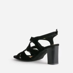 Eram Sandales^Sandale e cuir velours à talon NOIR