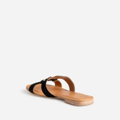 Eram Mules/Tongs|Sandales^Sandale e cuir velours et anneau NOIR