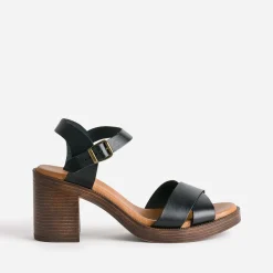 Eram Sandales^Sandale e en cuir éco-conçu NOIR