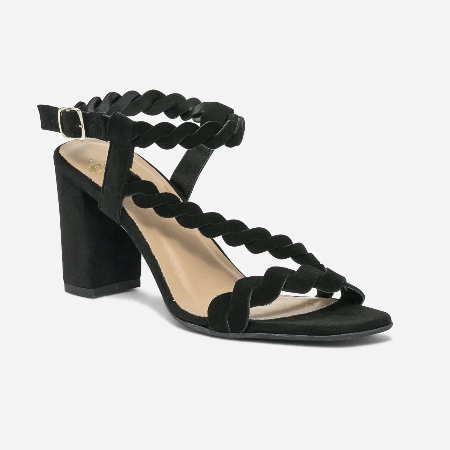 Eram Sandales^Sandale e en cuir velours NOIR