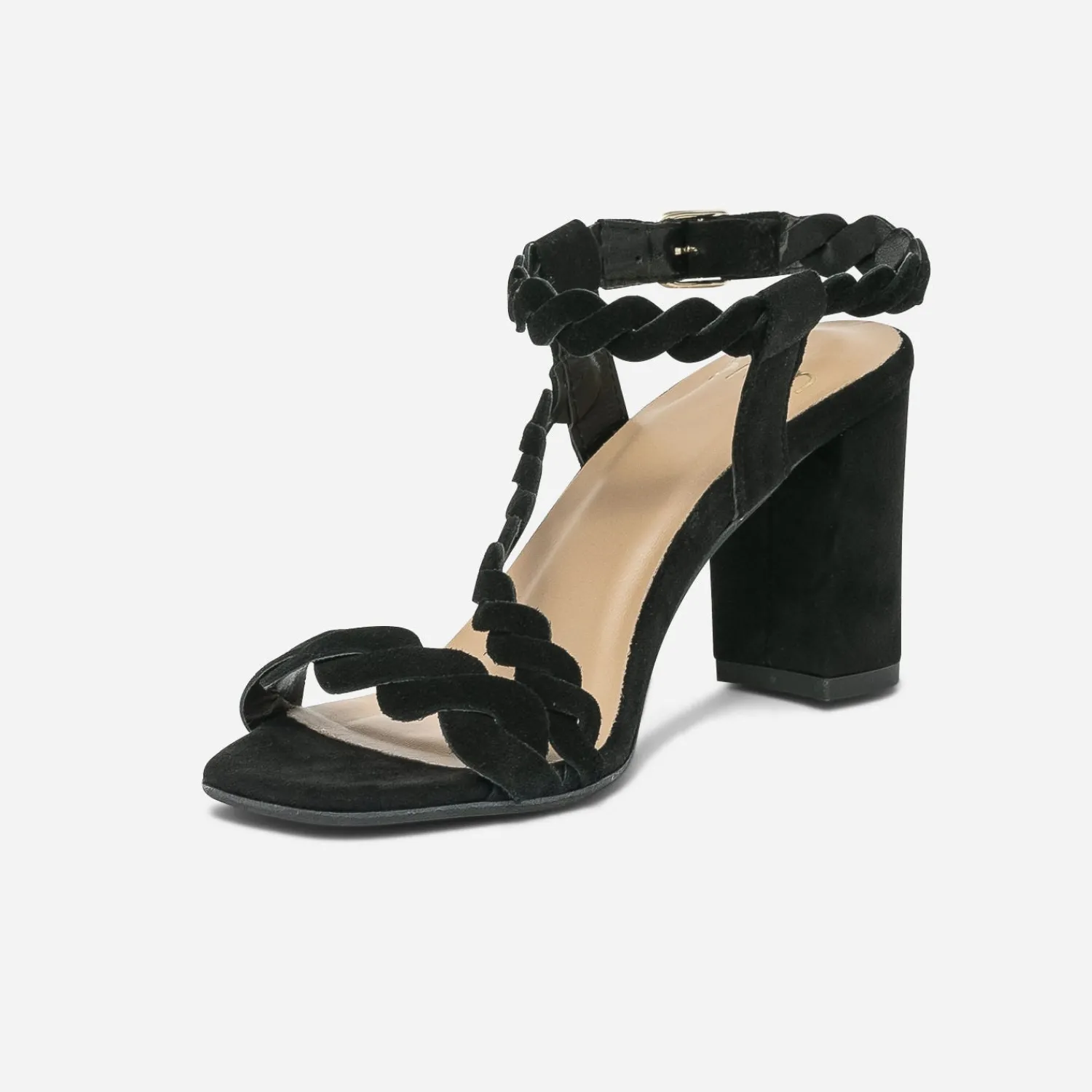 Eram Sandales^Sandale e en cuir velours NOIR