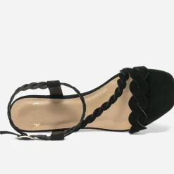 Eram Sandales^Sandale e en cuir velours NOIR