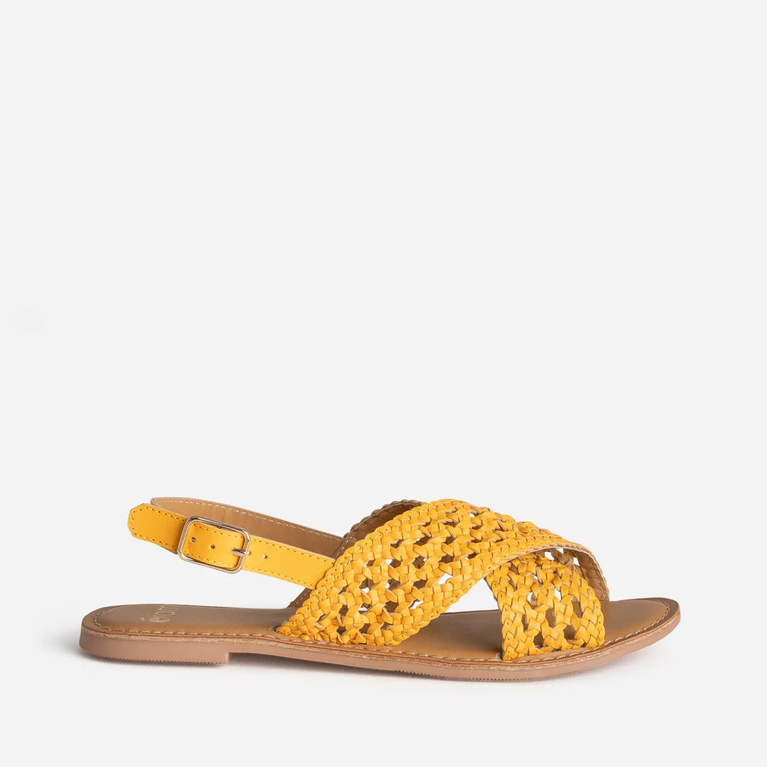 Eram Sandales^Sandale ocre cuir tressé JAUNE