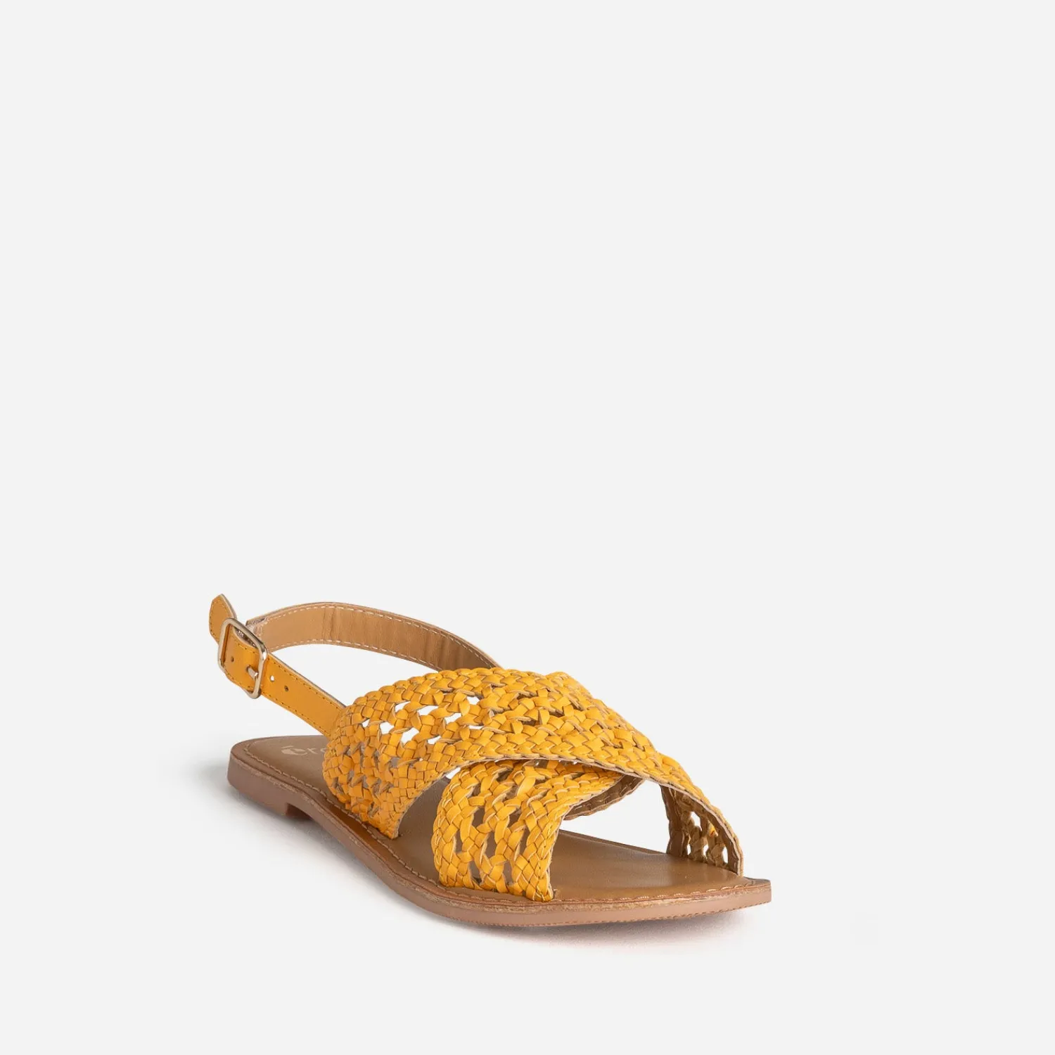 Eram Sandales^Sandale ocre cuir tressé JAUNE