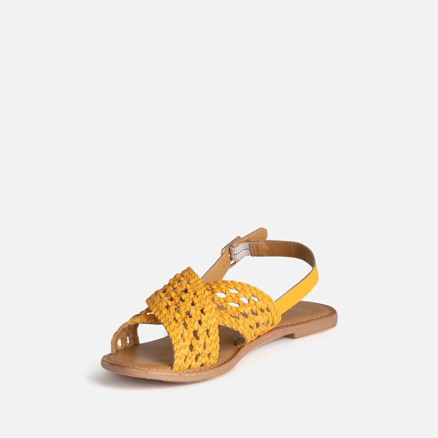 Eram Sandales^Sandale ocre cuir tressé JAUNE