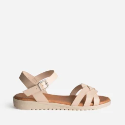 Eram Sandales^Sandale orange en cuir ECRU
