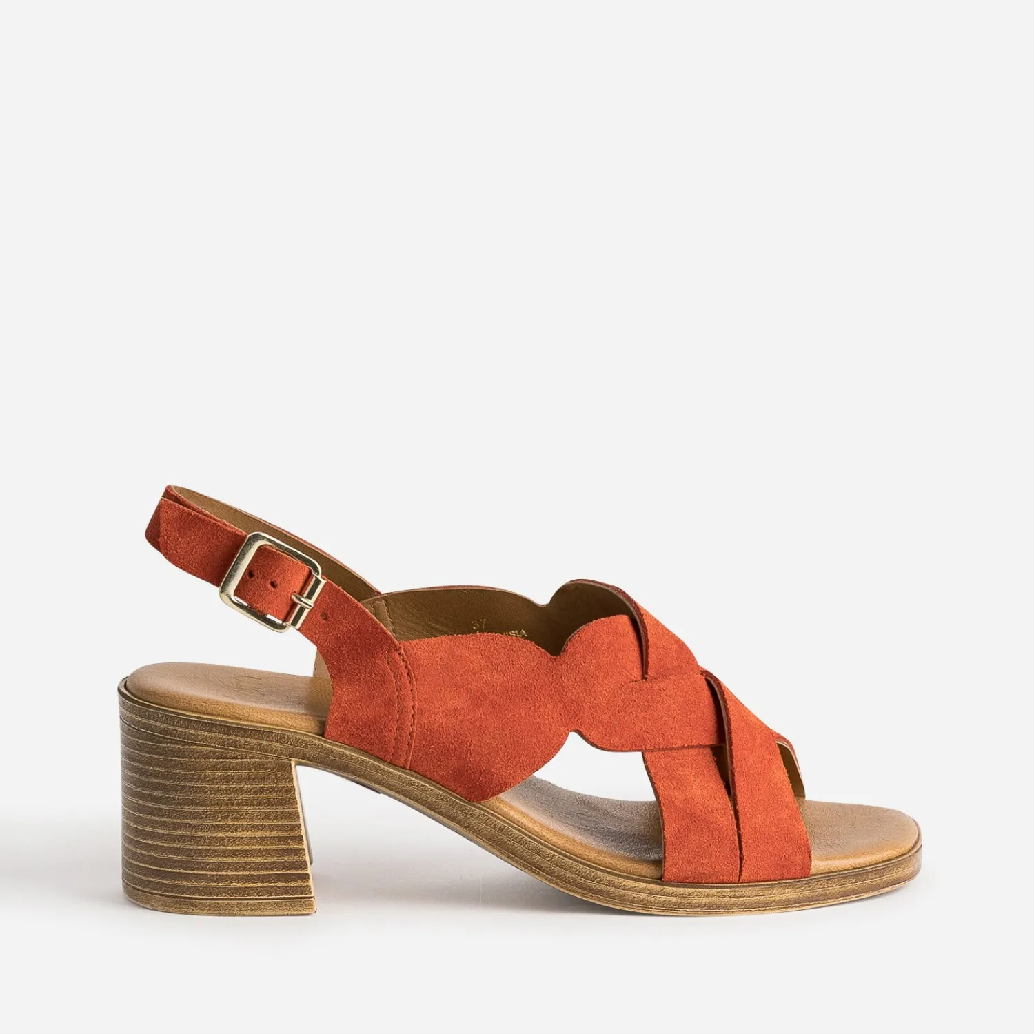 Eram Sandales^Sandale en cuir velours ORANGE