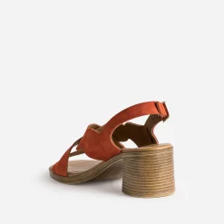 Eram Sandales^Sandale en cuir velours ORANGE