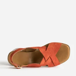 Eram Sandales^Sandale en cuir velours ORANGE