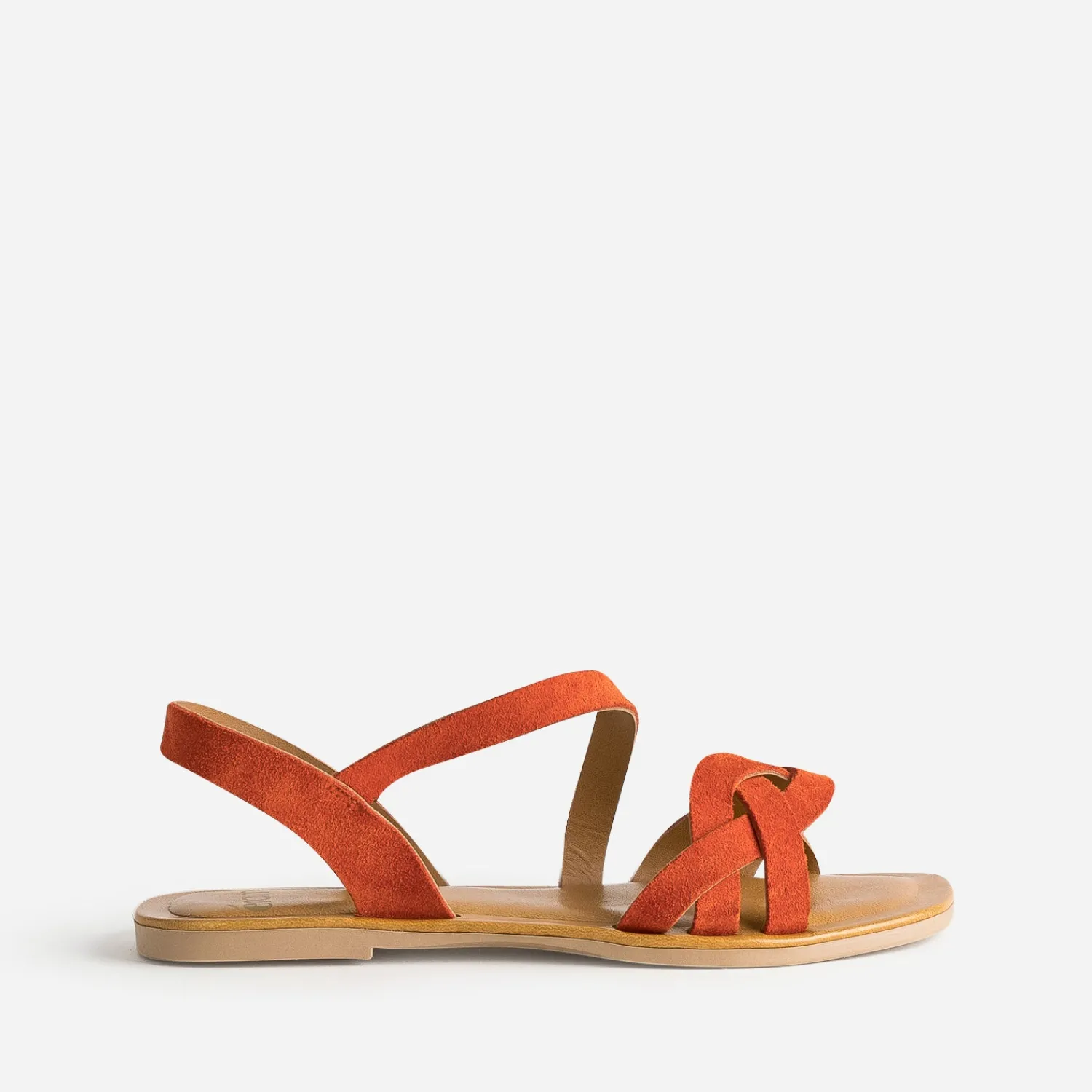 Eram Sandales^Sandale foncé en cuir velours ORANGE