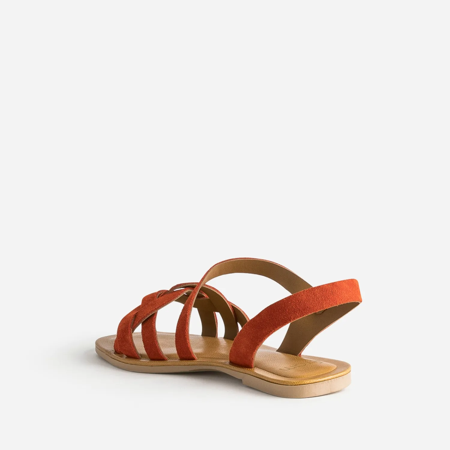 Eram Sandales^Sandale foncé en cuir velours ORANGE