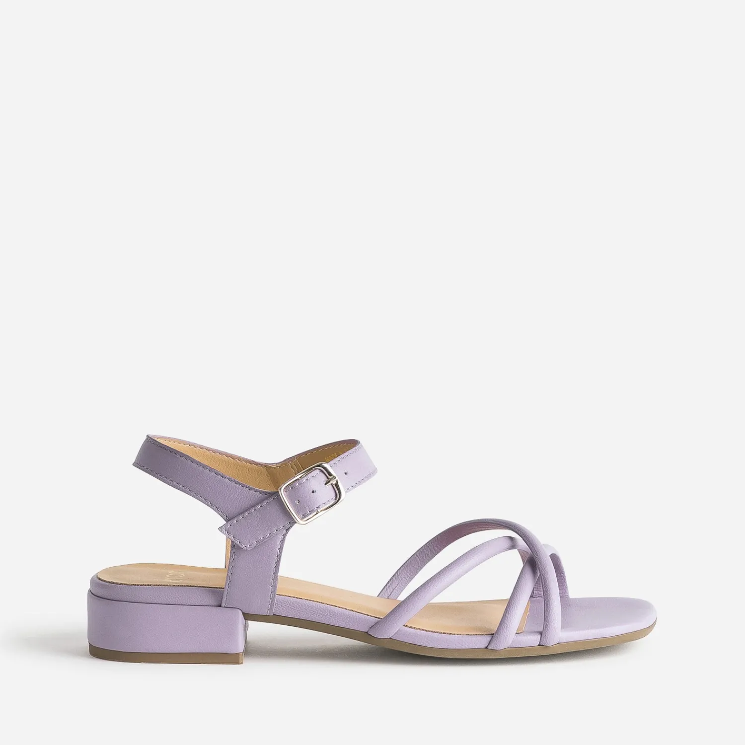 Eram Sandales^Sandale plate lilas en cuir VIOLET