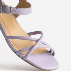 Eram Sandales^Sandale plate lilas en cuir VIOLET