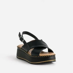 Texto Sandales^Sandale plateforme e cuir NOIR