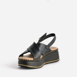 Texto Sandales^Sandale plateforme e cuir NOIR