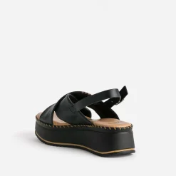 Texto Sandales^Sandale plateforme e cuir NOIR