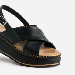 Texto Sandales^Sandale plateforme e cuir NOIR