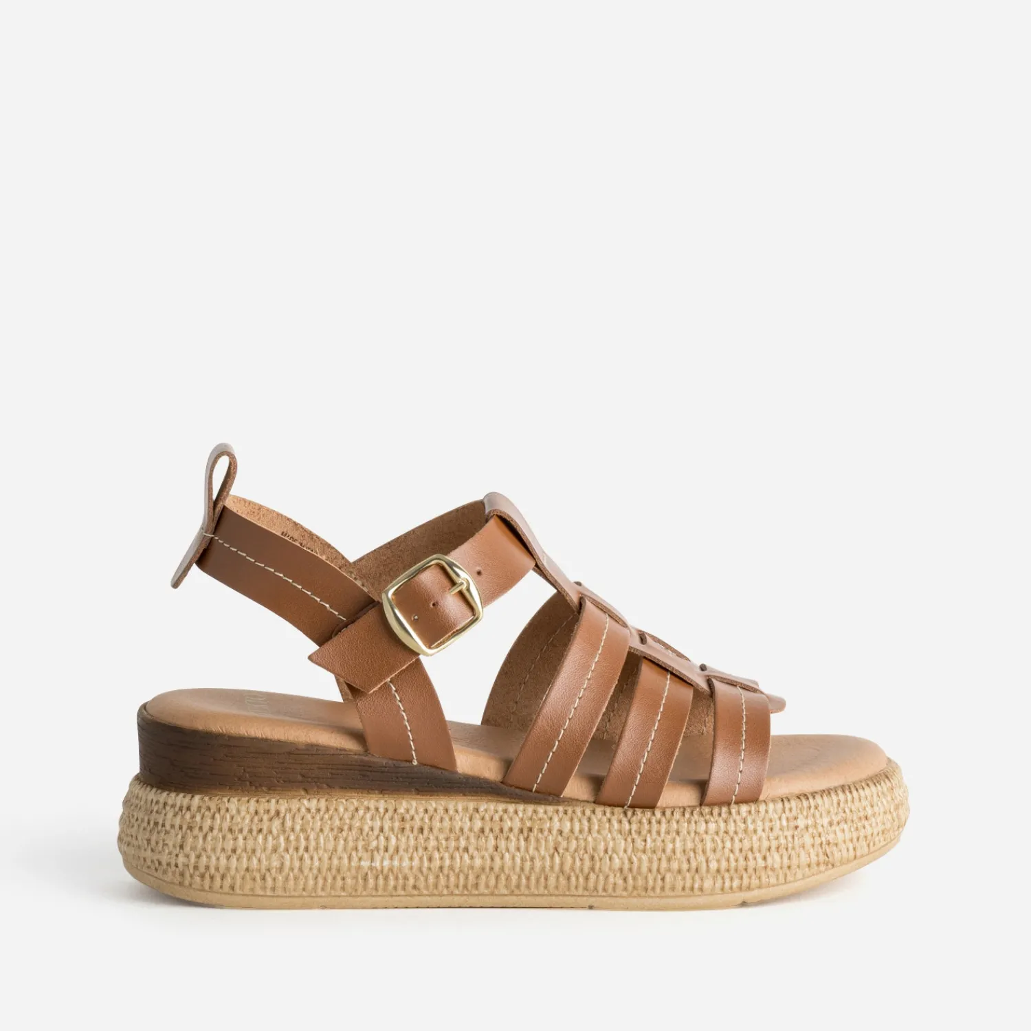 Texto Sandales^Sandale plateforme cuir CAMEL