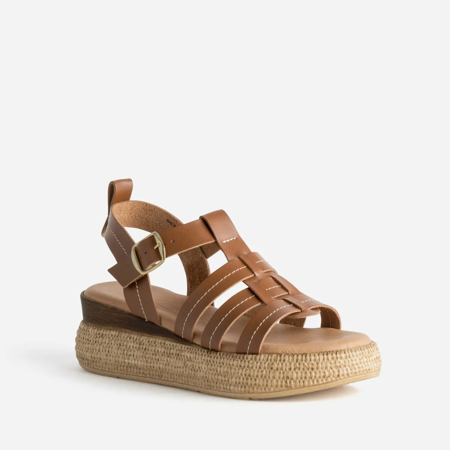 Texto Sandales^Sandale plateforme cuir CAMEL
