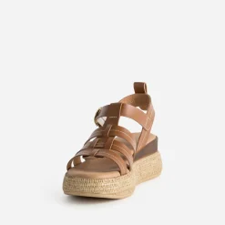 Texto Sandales^Sandale plateforme cuir CAMEL
