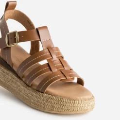 Texto Sandales^Sandale plateforme cuir CAMEL