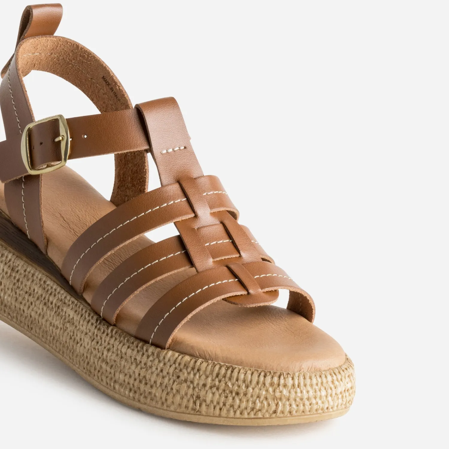 Texto Sandales^Sandale plateforme cuir CAMEL