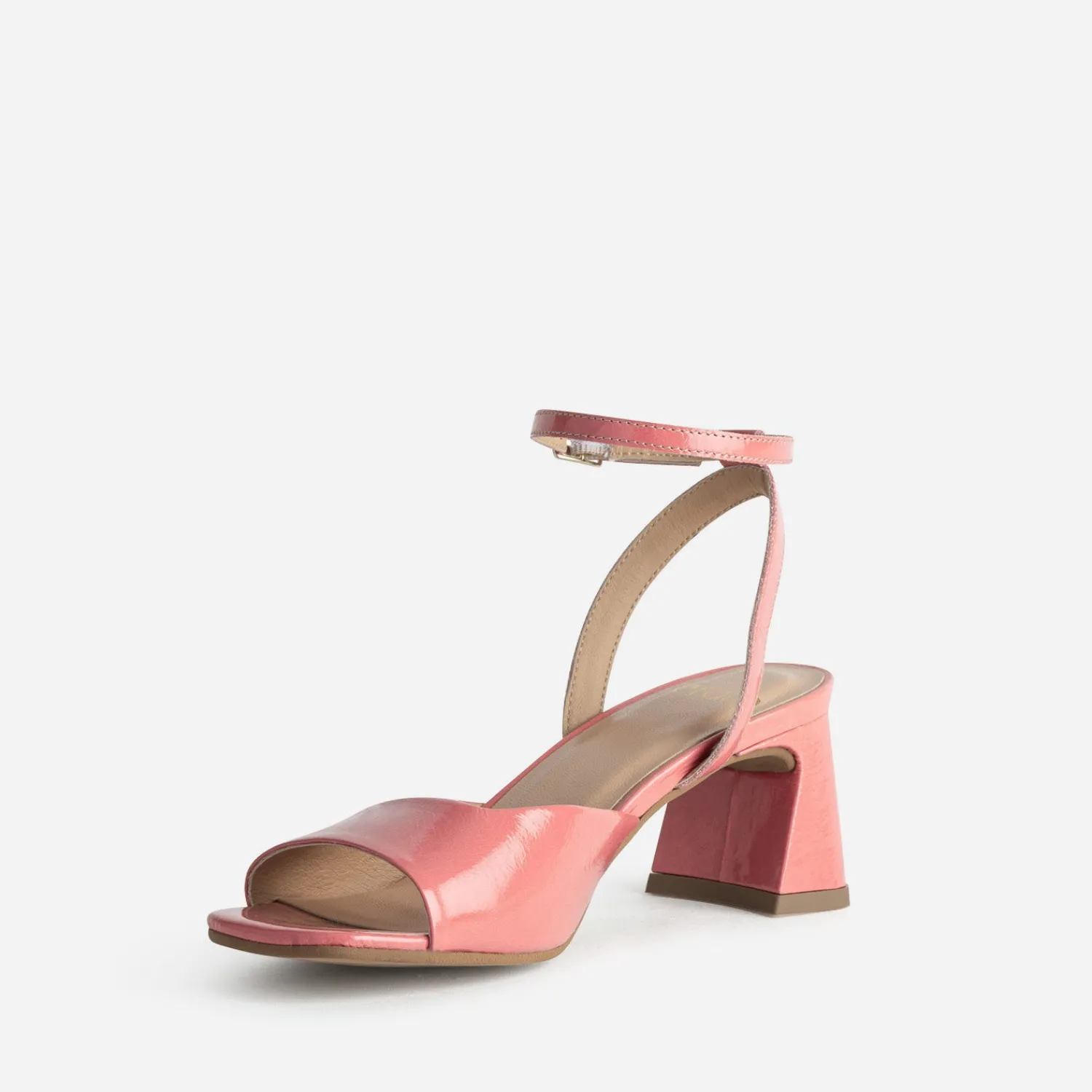 Eram Sandales^Sandale cuir verni décolleté carré ROSE
