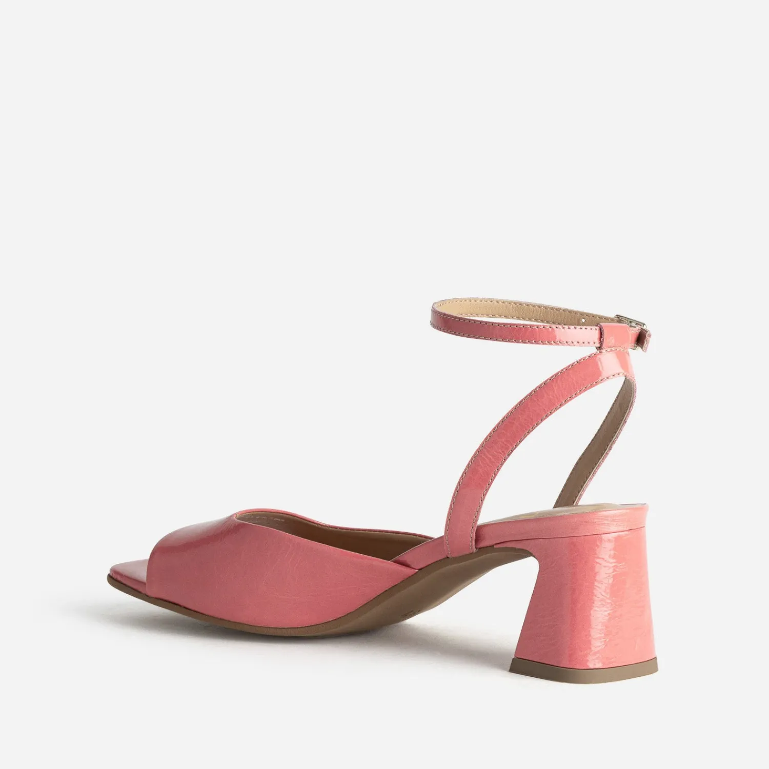 Eram Sandales^Sandale cuir verni décolleté carré ROSE
