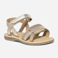 Eram Sandales^Sandale rose cuivré en cuir à scratchs MULTICOLORE