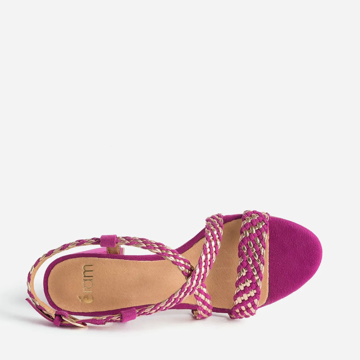 Eram Sandales^Sandale rose et or tressée à talon MULTICOLORE