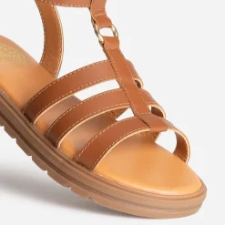 Buggy Sandales^Sandale spartiate en cuir CAMEL
