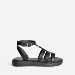 Buggy Sandales^Sandale spartiate e en cuir NOIR