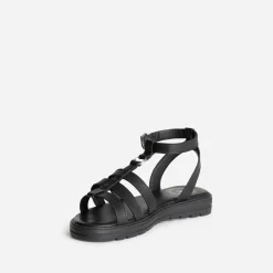Buggy Sandales^Sandale spartiate e en cuir NOIR