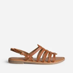 Eram Sandales^Sandale spartiate cuir COGNAC
