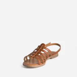 Eram Sandales^Sandale spartiate cuir COGNAC