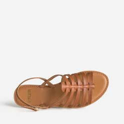 Eram Sandales^Sandale spartiate cuir COGNAC