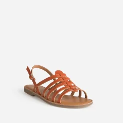 Eram Sandales^Sandale spartiate cuir ORANGE
