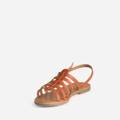 Eram Sandales^Sandale spartiate cuir ORANGE