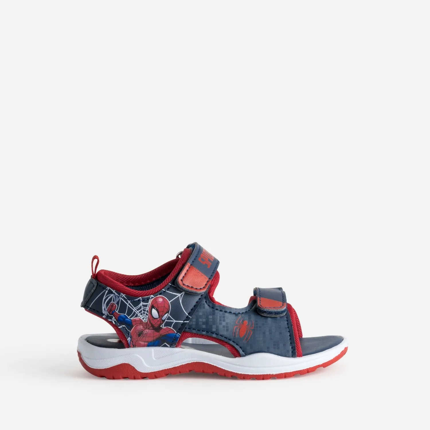 703 Sandales^Sandale SPIDER-MAN marine et rouge à scratchs BLEU
