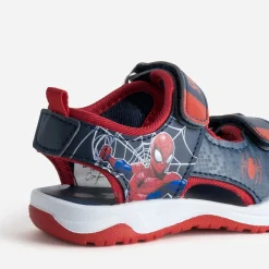 703 Sandales^Sandale SPIDER-MAN marine et rouge à scratchs BLEU