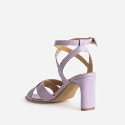 Eram Sandales^Sandale talon en cuir mauve VIOLET