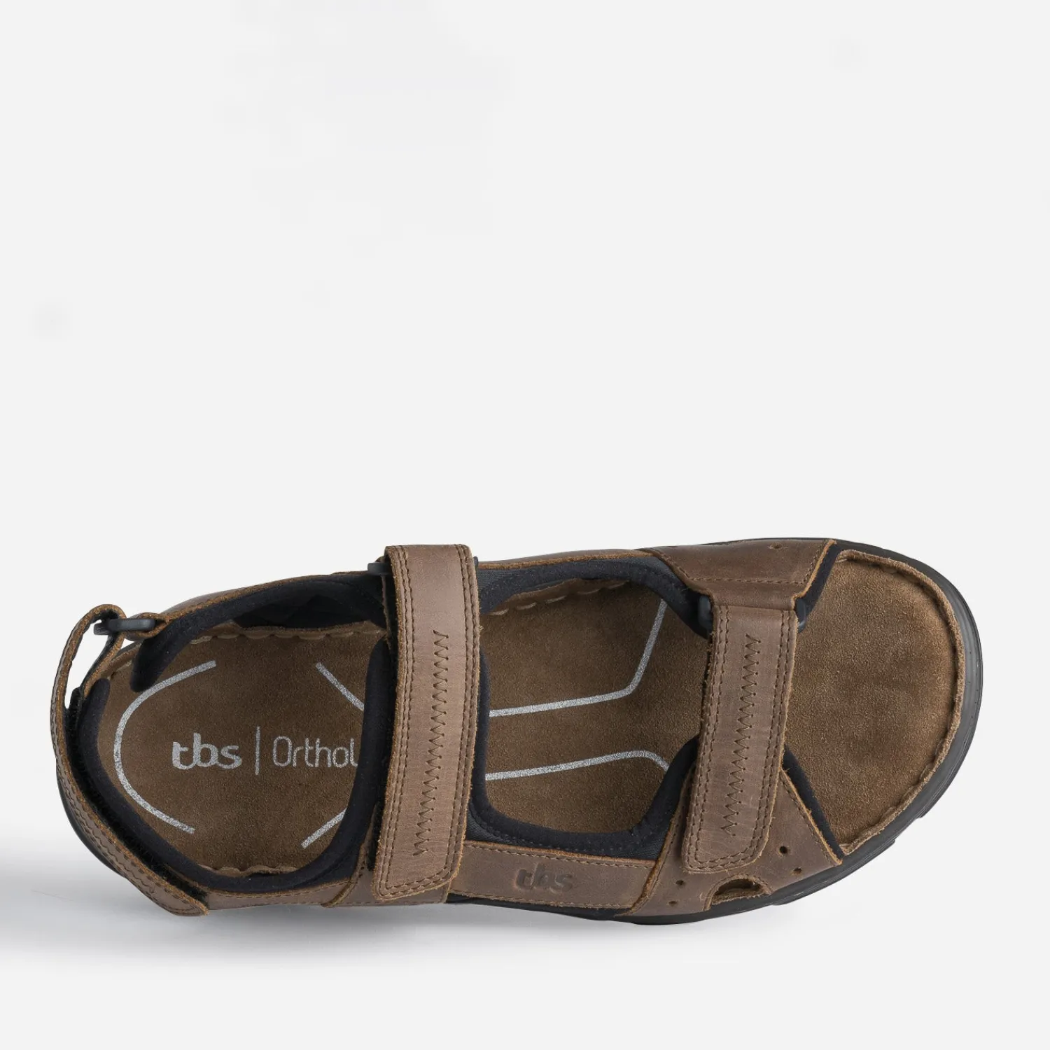 Tbs Nu-Pieds/Sandales^Sandale en cuir à scratchs MARRON