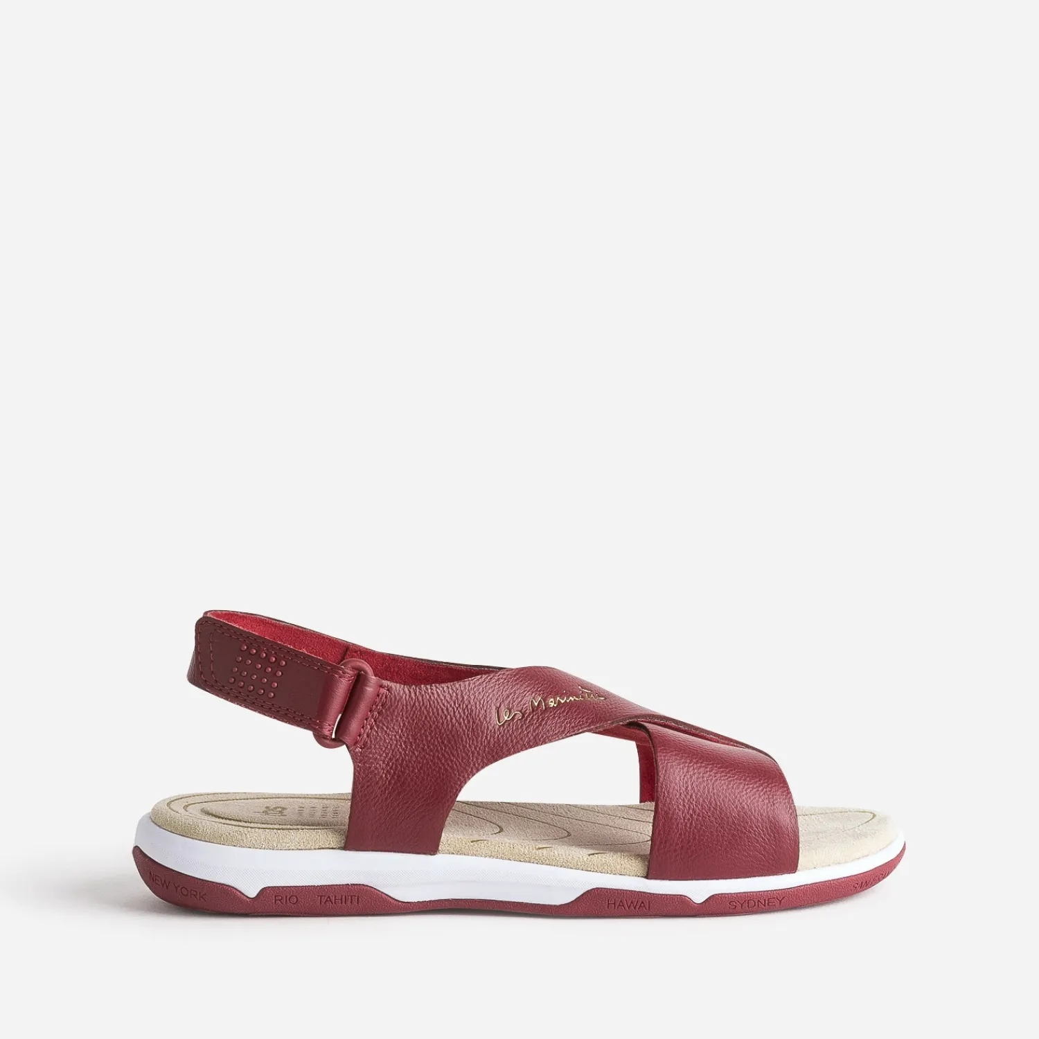 Tbs Sandales^Sandale en cuir à larges brides ROUGE