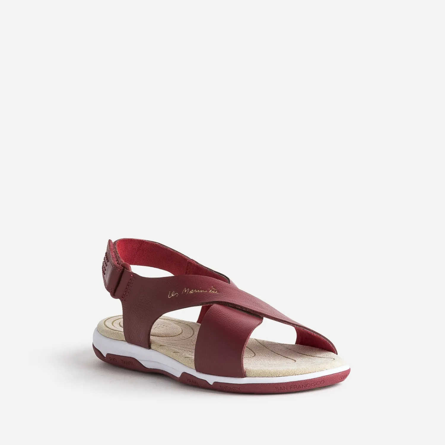 Tbs Sandales^Sandale en cuir à larges brides ROUGE